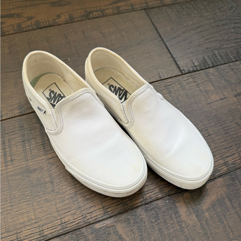 Women’s Vans Classic Slip-On True White Canvas Shoes